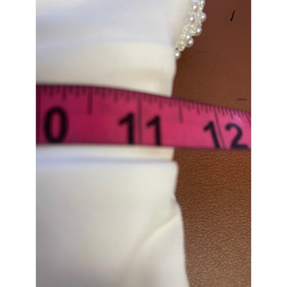 LULU'S XS Love Aglow White Pearl Beaded Sleeveless Straight Leg Jumpsuit B106 - Picture 8 of 10